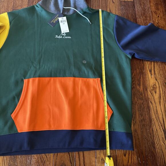 New Polo Ralph Lauren Color-Blocked Double Knit Hoodie Mens 2XB Big & Tall NWT - Picture 10 of 14